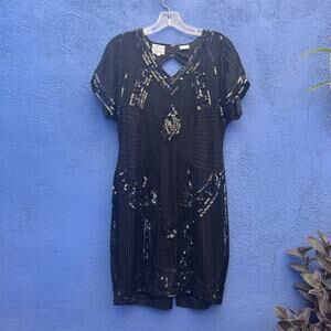 vintage stenay silk beaded cocktail dress